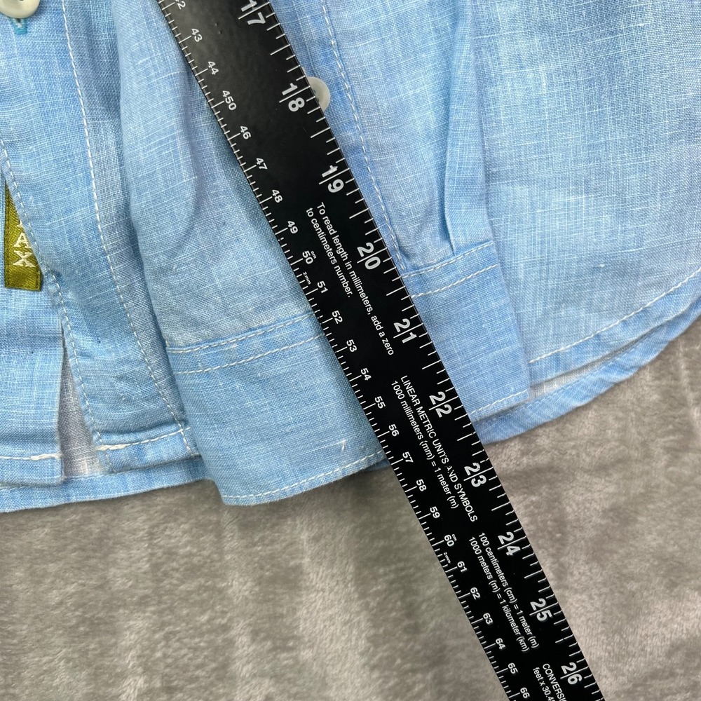 Tommy Bahama Sea Glass Breezer Linen Shirt Men Large Blue Breathable Logo Pocket - Picture 8 of 12